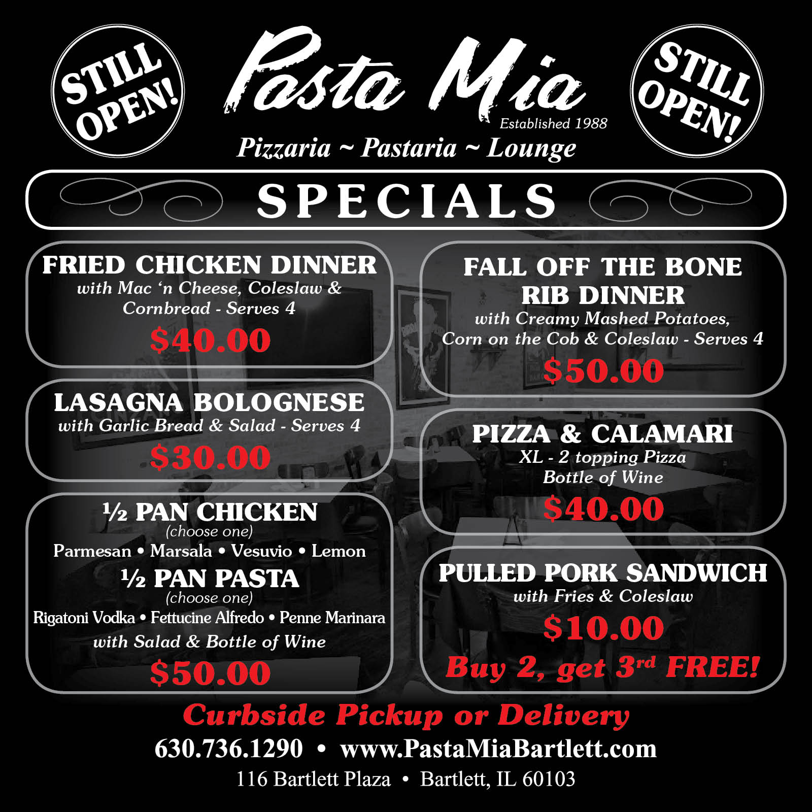 Private Events Pasta Mia